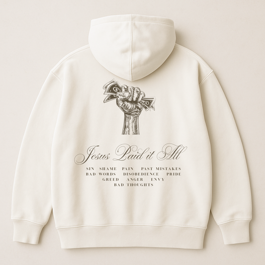 "Jesus Paid It All" Premium Oversized Hoodie