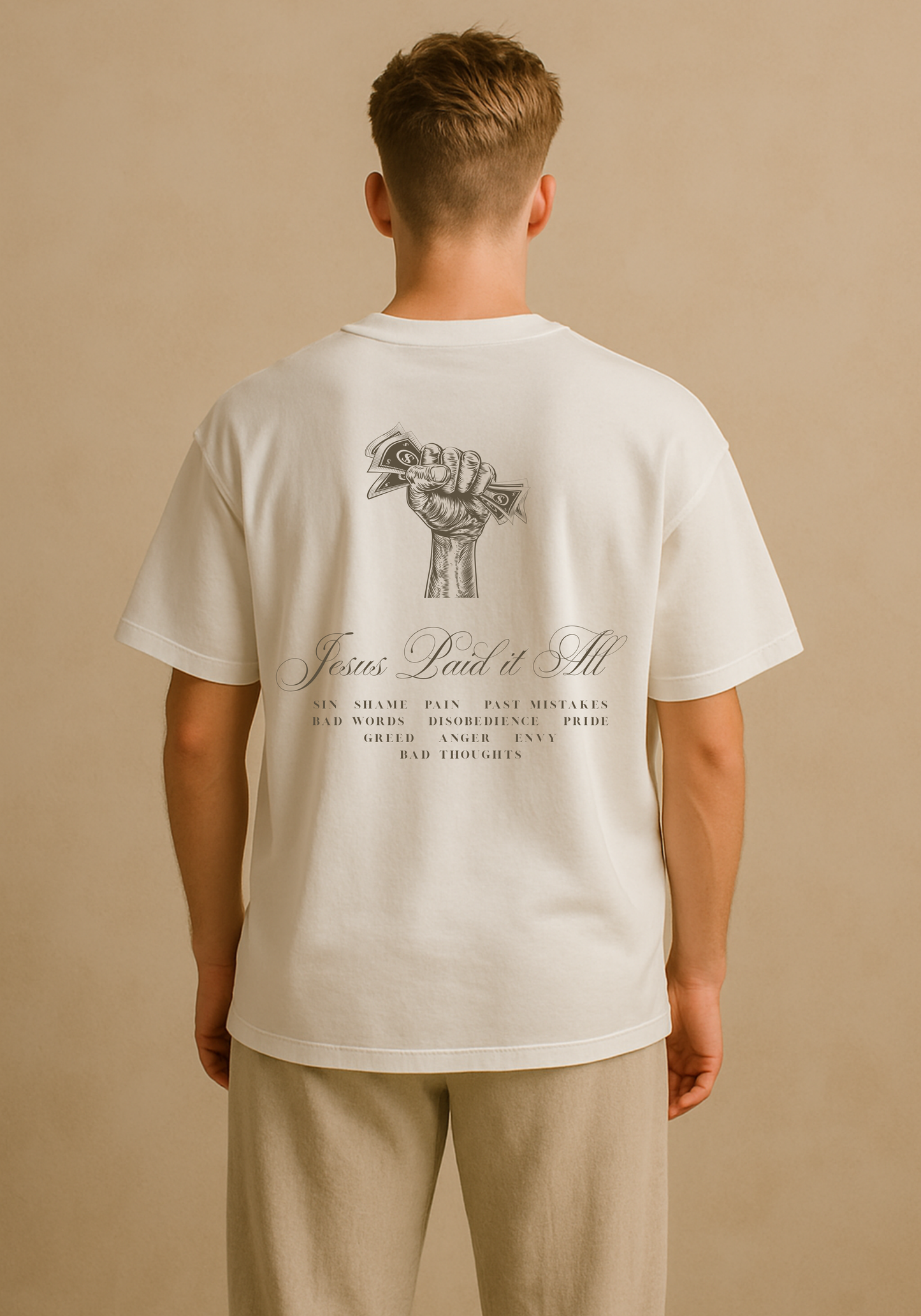 "Jesus Paid It All" Premium Oversized Shirt