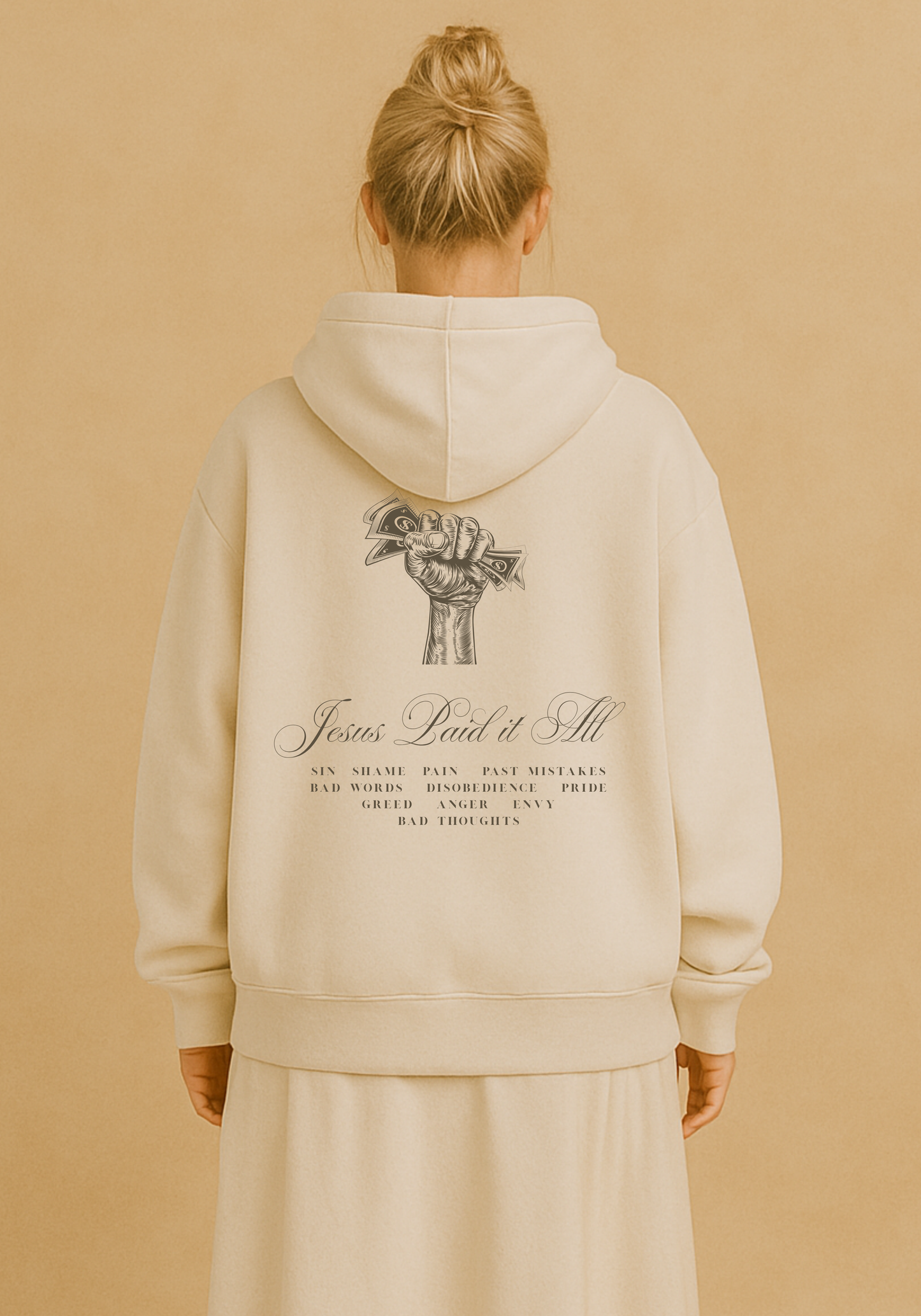 "Jesus Paid It All" Premium Oversized Hoodie