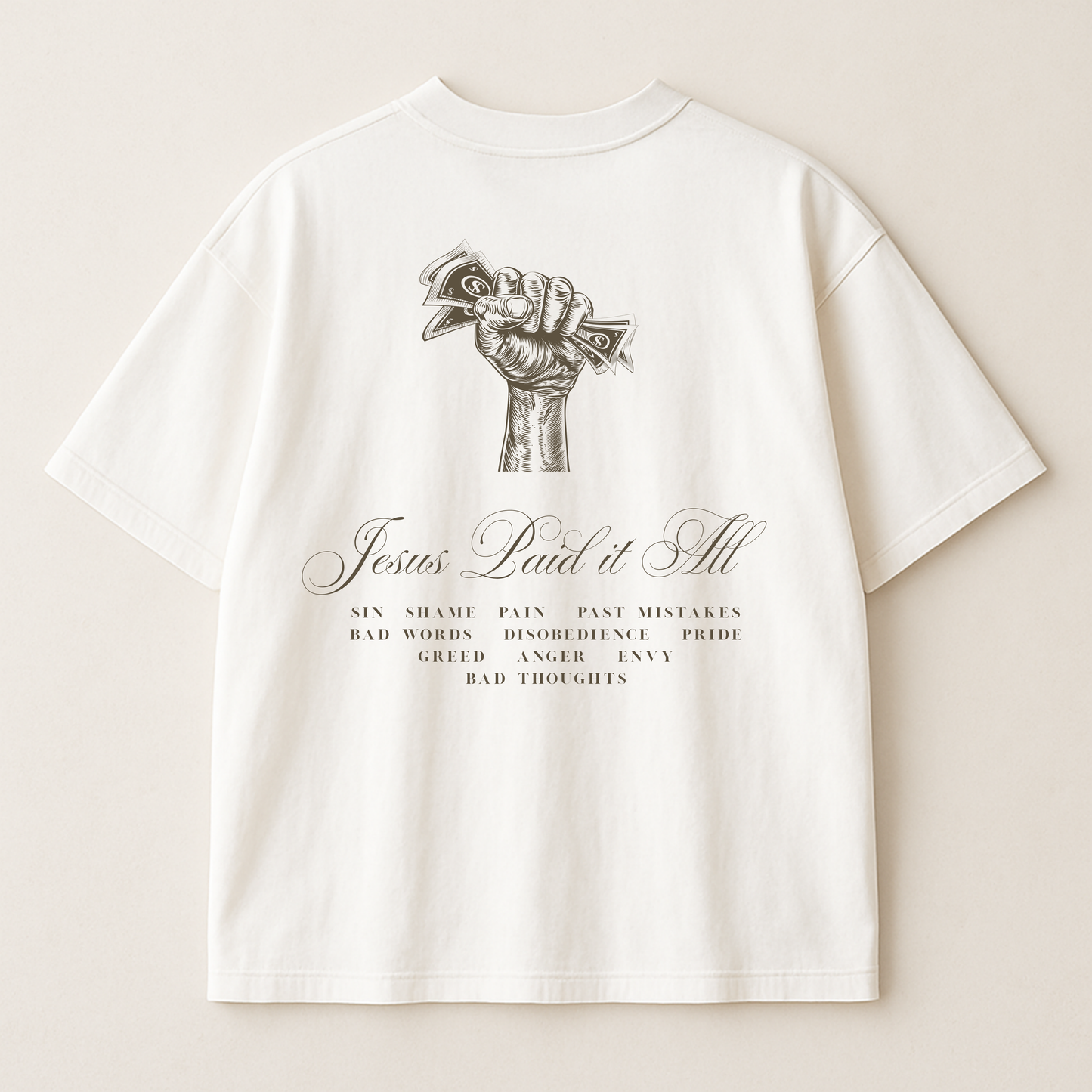 "Jesus Paid It All" Premium Oversized Shirt