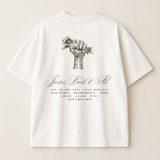 "Jesus Paid It All" Premium Oversized Shirt