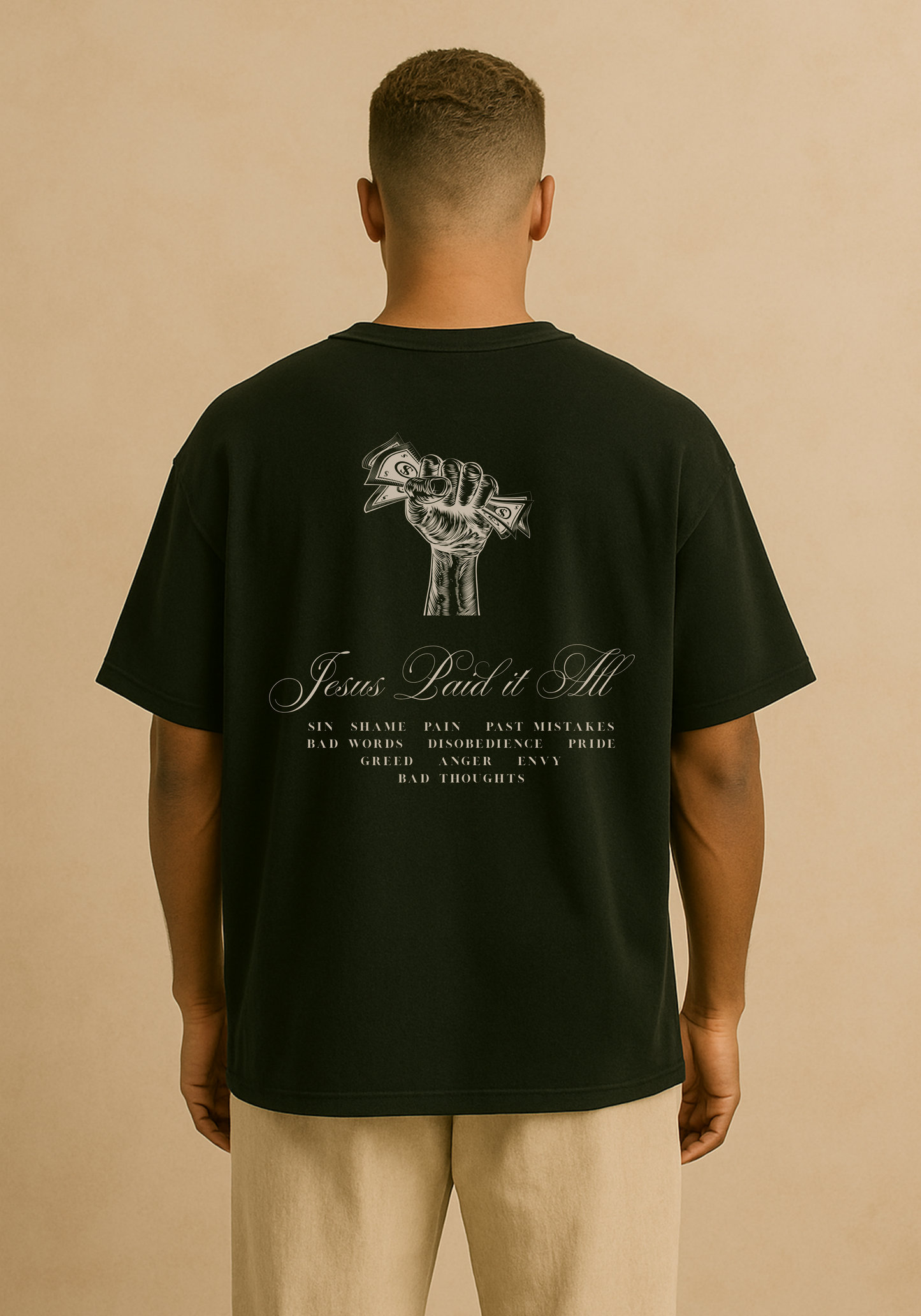 "Jesus Paid It All" Premium Oversized Shirt