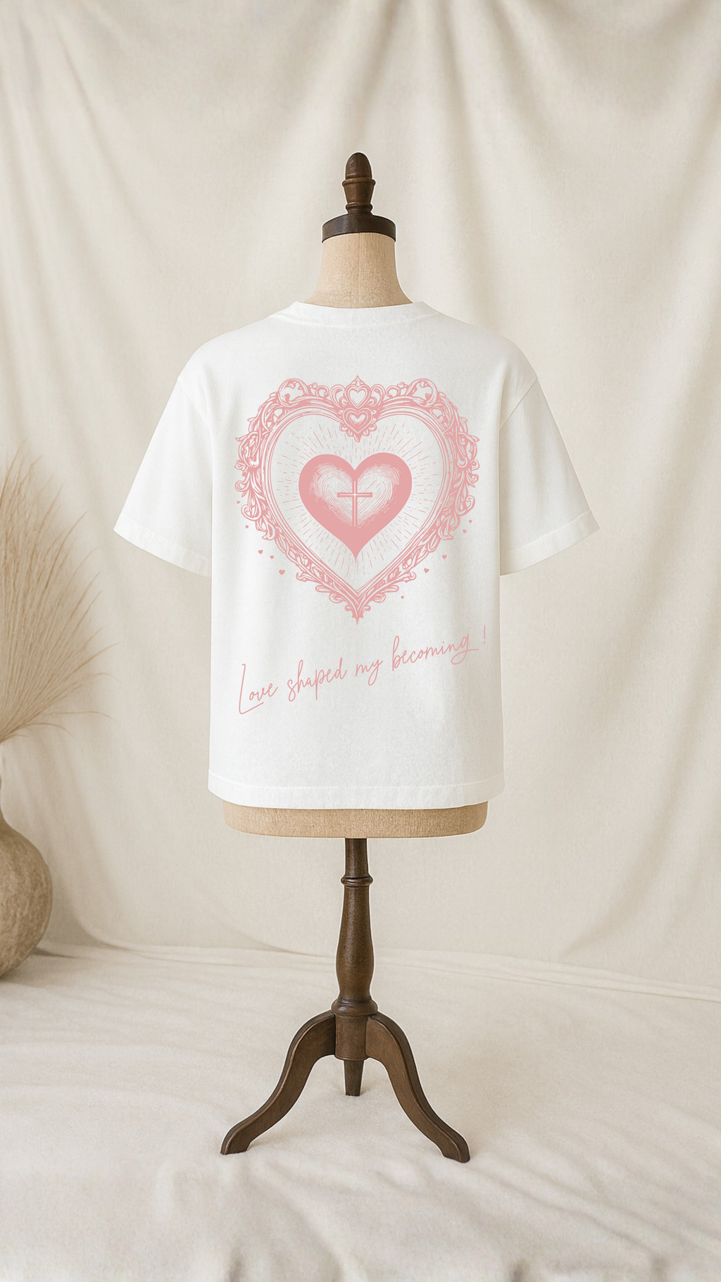 "Love shaped my becoming!" Premium Oversized Shirt