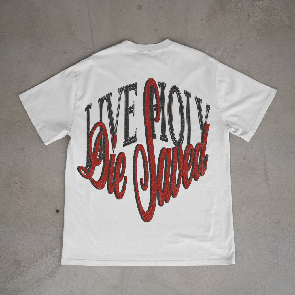 "Live Holy Die Saved" Premium Oversized Shirt