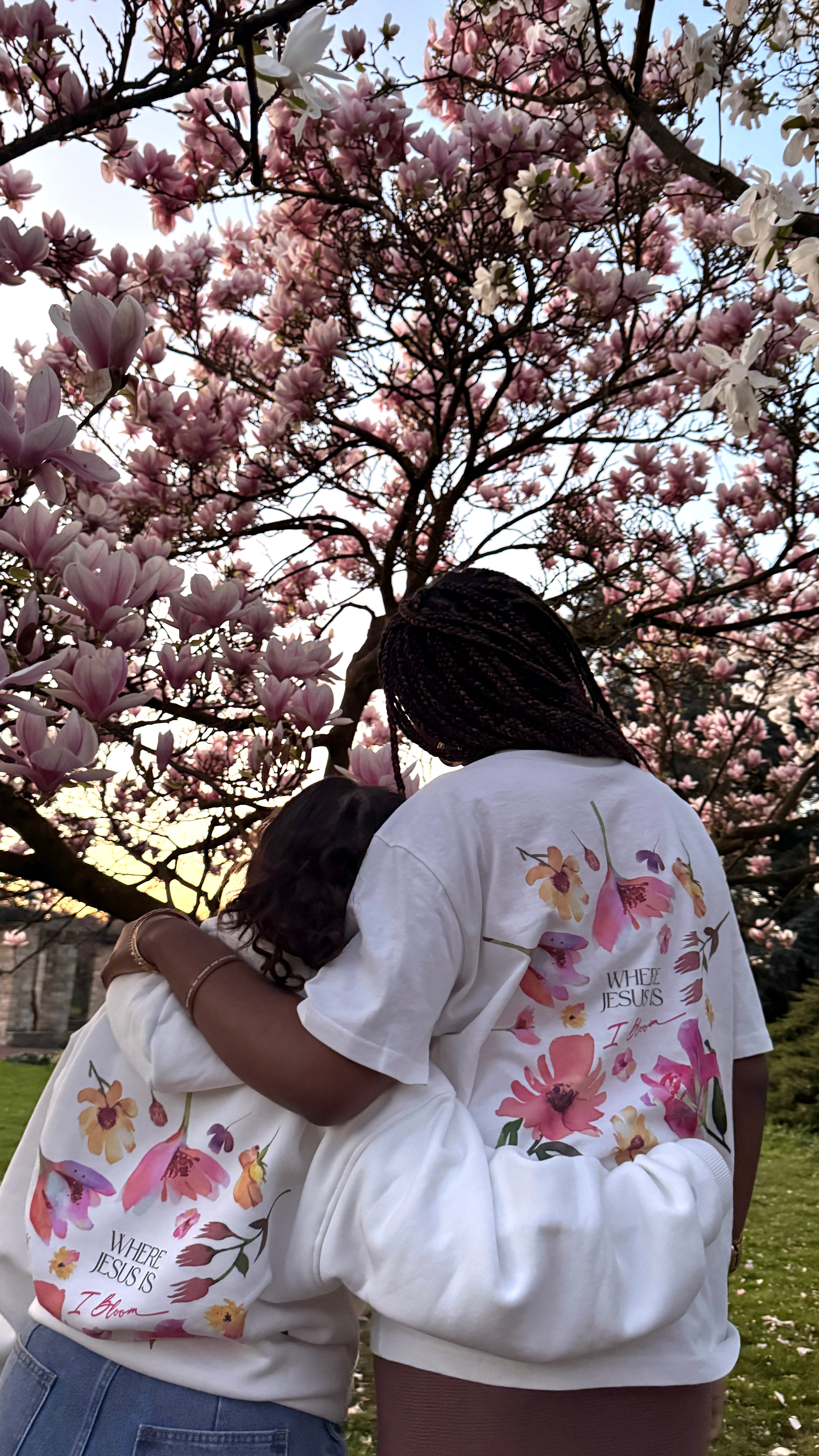 "Where Jesus is I bloom" Premium Oversized Shirt