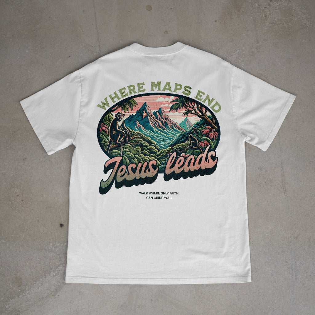 "Jesus leads" Premium Oversized Shirt