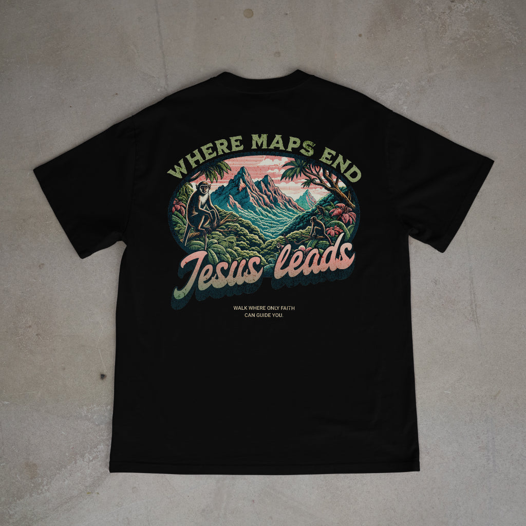 "Jesus leads" Premium Oversized Shirt
