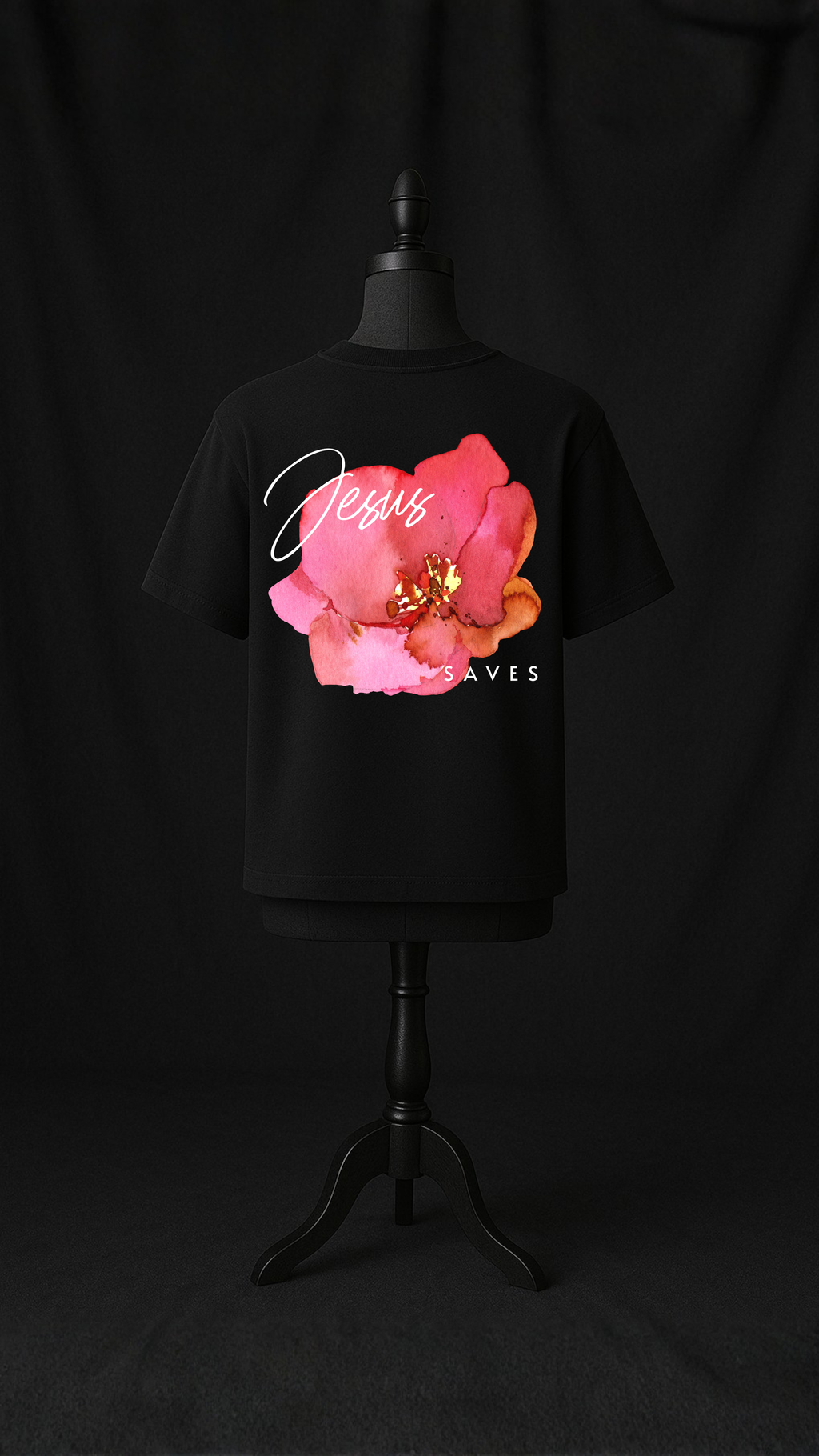 "Jesus Saves Flower" Premium Oversized Shirt