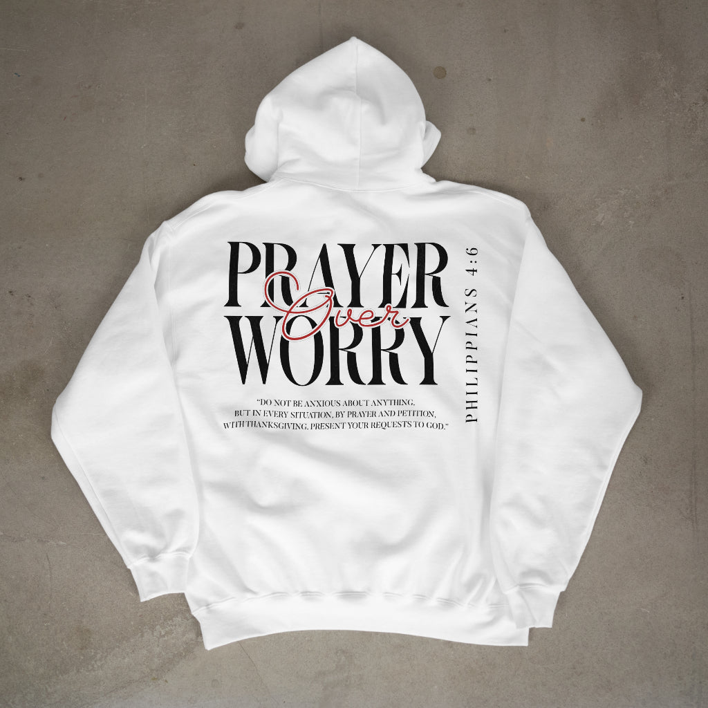 "Prayer over Worry" Premium Oversized Hoodie