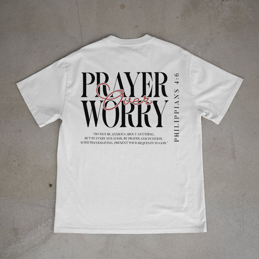"Prayer over Worry" Oversized Shirt