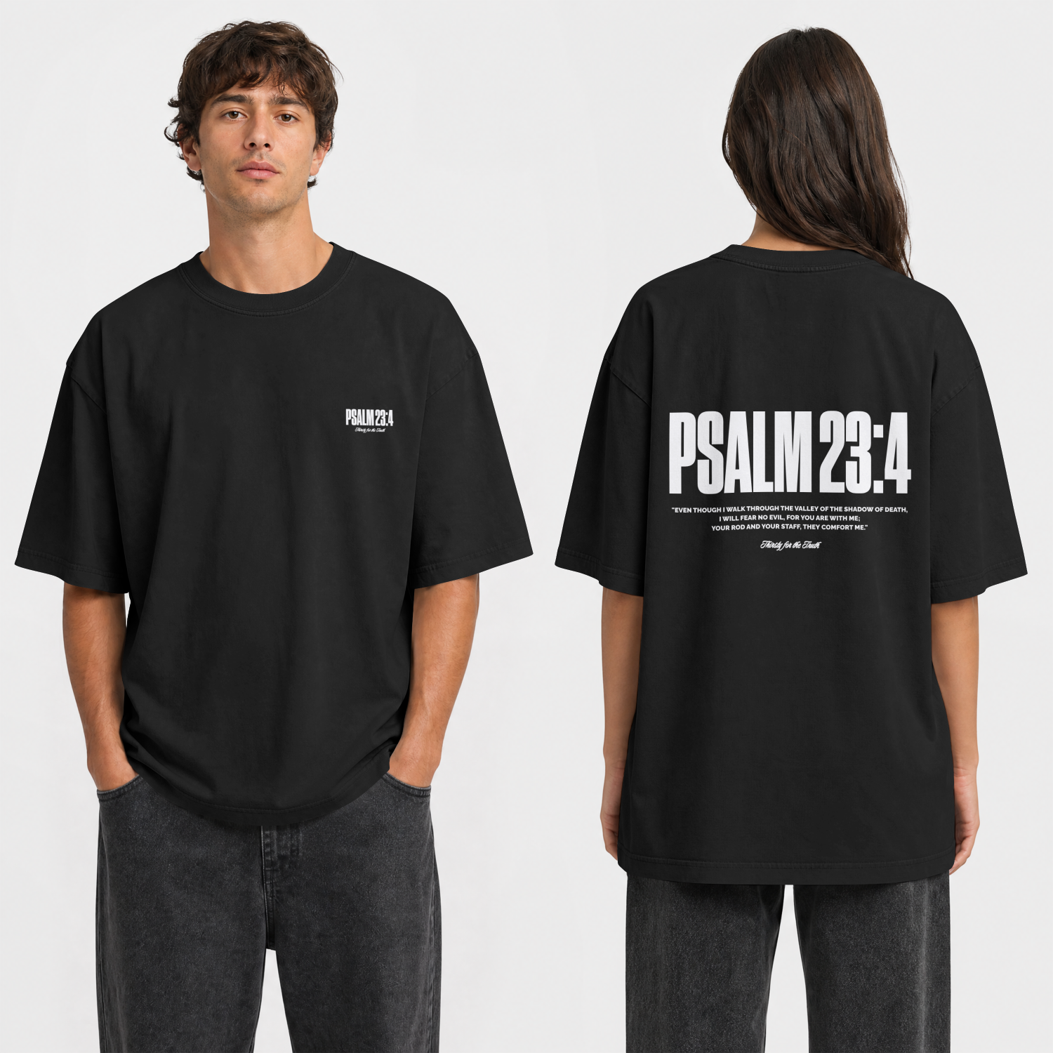 "PSALM 23:4" PREMIUM OVERSIZED TEE