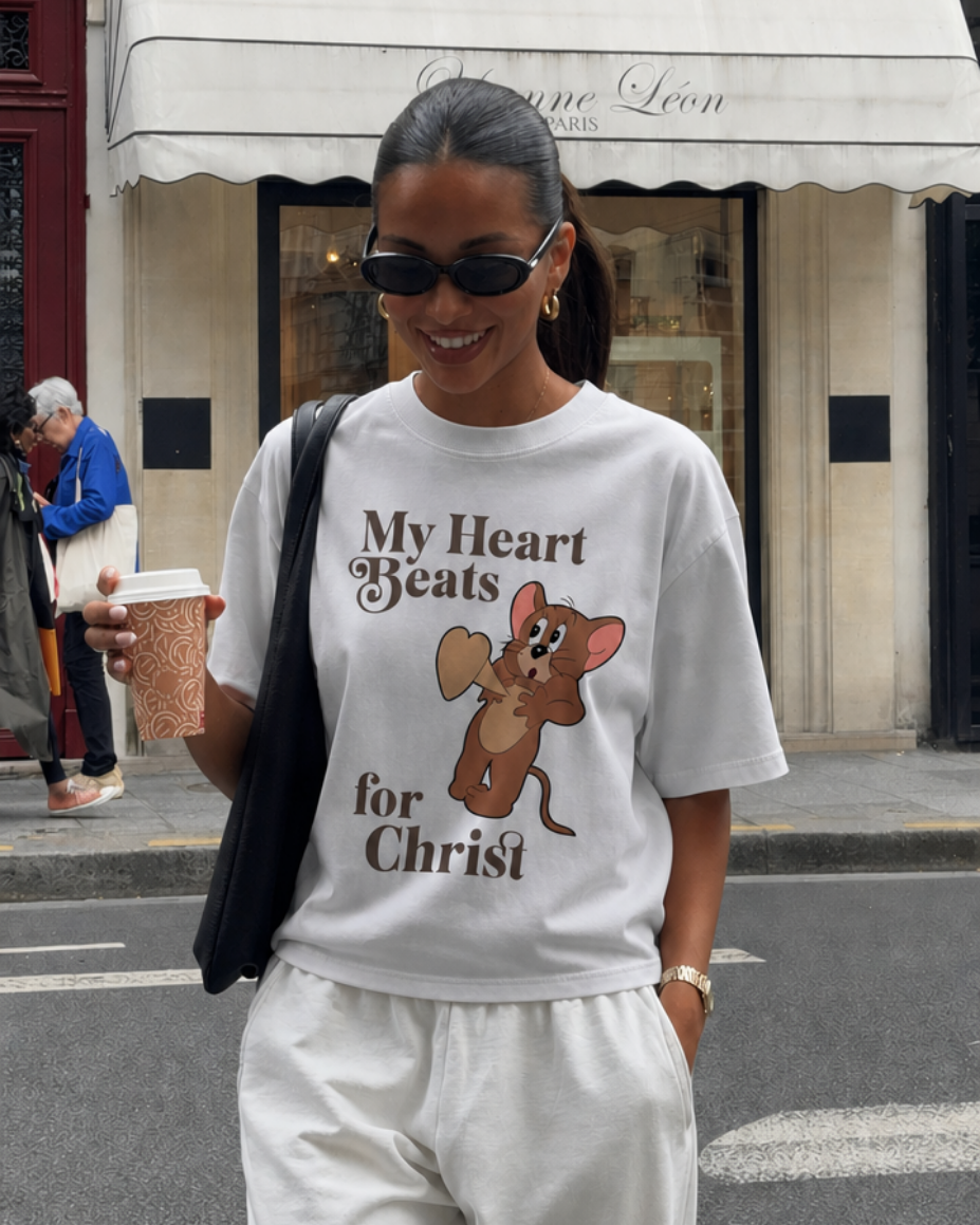 "MY HEART BEATS FOR CHRIST" TEE